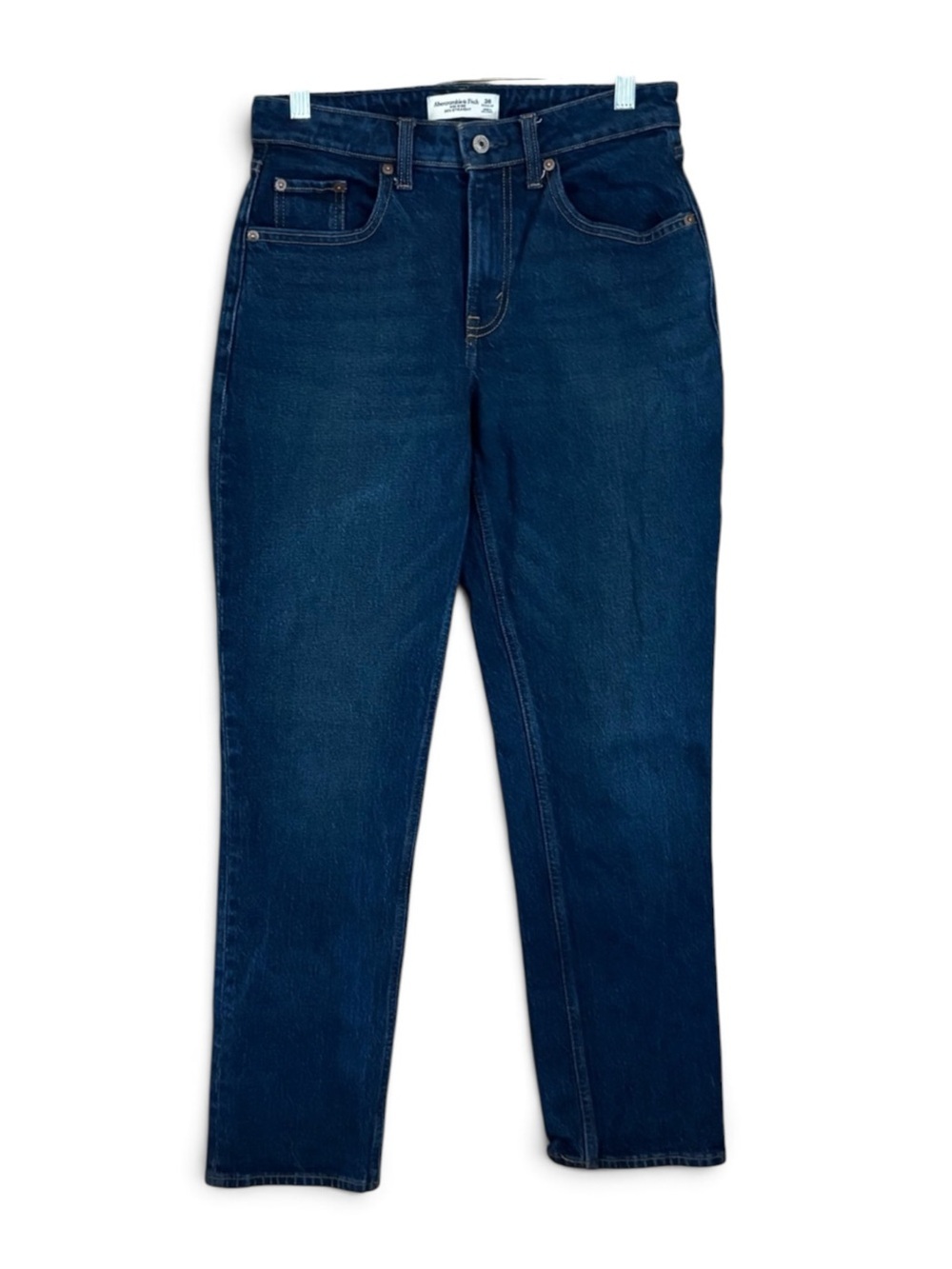 Abercrombie & Fitch  Curve Love 90’s Straight-Leg Jeans in Dark Indigo